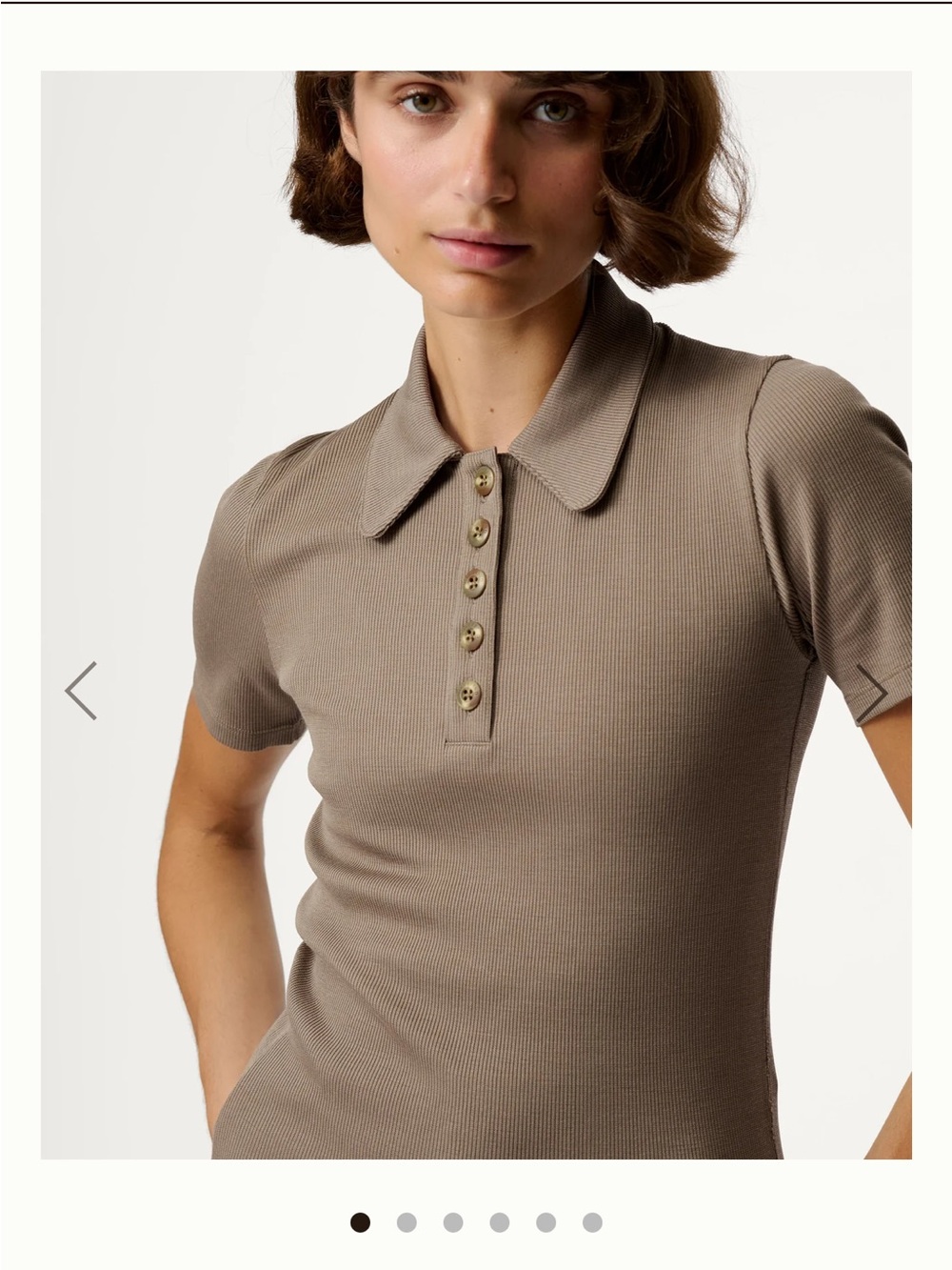 Hikerkind Ribbed Merino Polo in Morel.